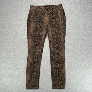 Seven7 Womens Brown Snakeskin Print Skinny Jeans Size 2 Animal Print Stretch